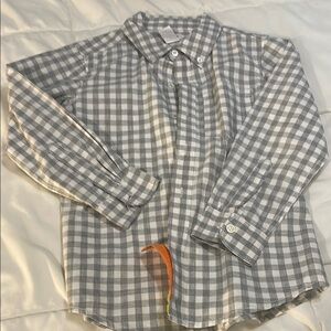 Boy’s Carters gray/white button down long sleeve shirt 8